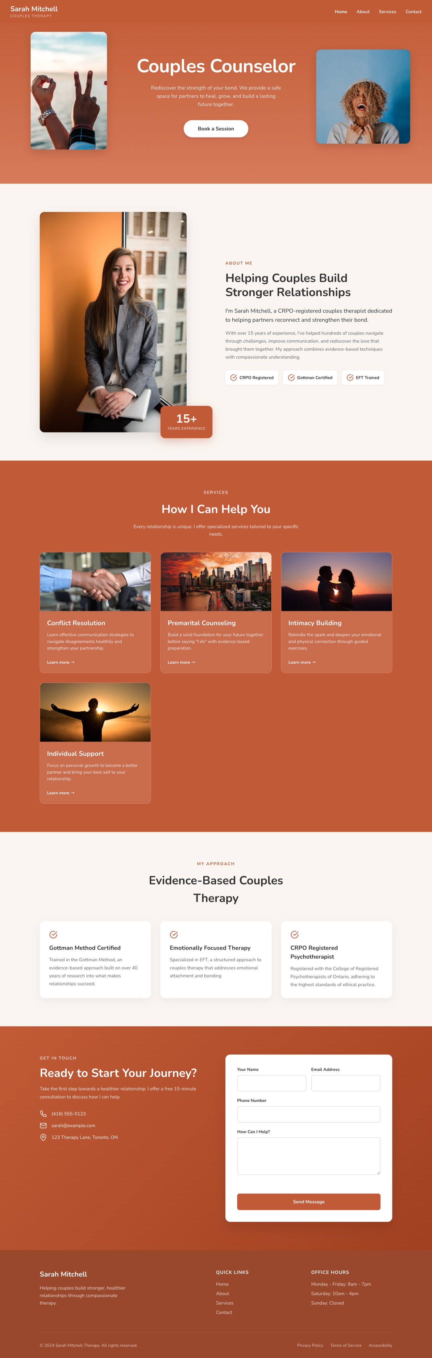 Screenshot of Couples Therapy demo site
